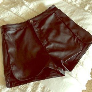 Black Leather Shorts